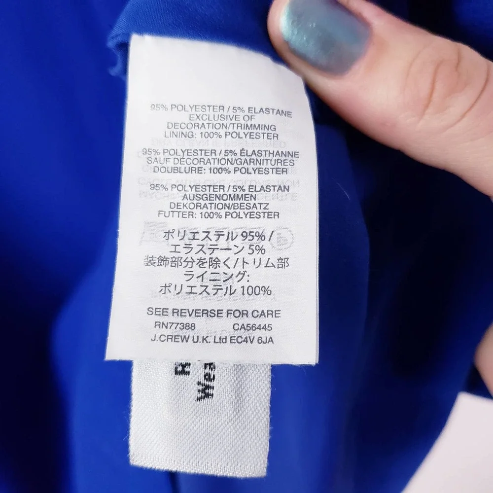 J. Crew Royal Blue Short Sleeve Shift Dress